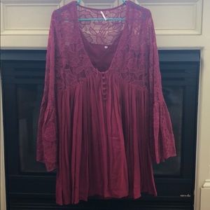 Red free people evening dress